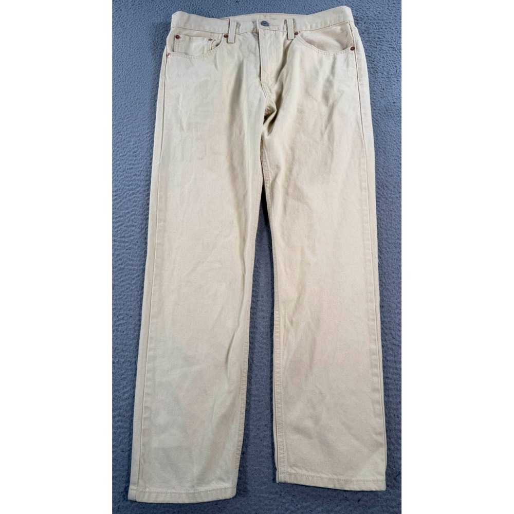 Levi's 502 Jeans Mens 32x28 Yellow Denim Straight Leg Mid Rise Stretch 5 Pockets